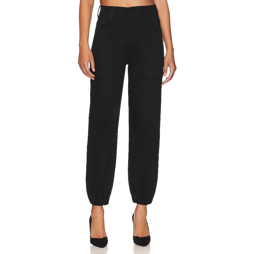 Mother 'Wrapper' Black Patch Springy Ankle Denim … - image 1